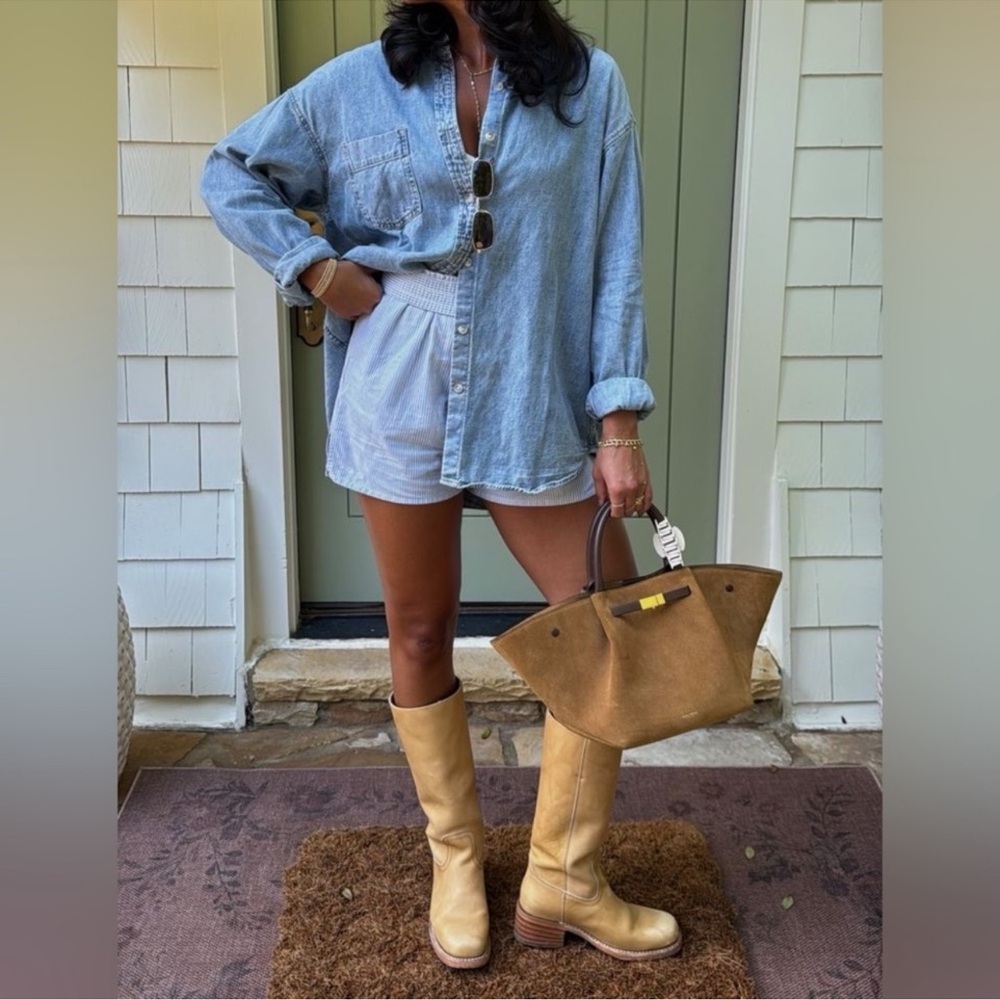 Classic Tall Leather Riding Boots - Mustard - Picture 8 of 12